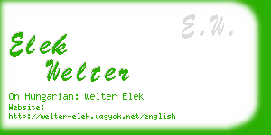 elek welter business card